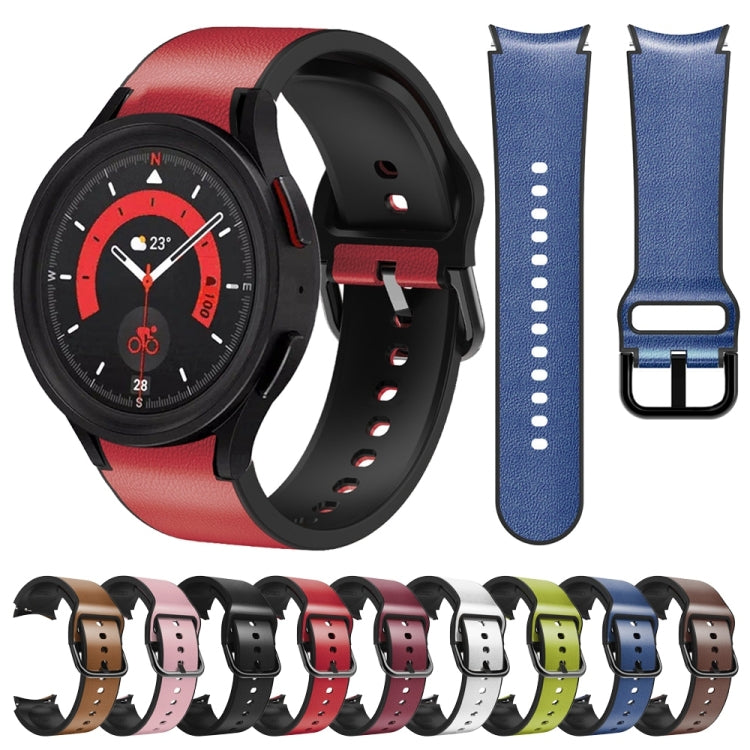 For Samsung Galaxy Watch 5 40mm Silicone Adhesive Leather Watch Band(Red) by bashfashion