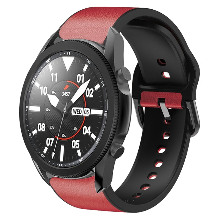For Samsung Galaxy Watch 5 Pro 45mm Silicone Adhesive Leather Watch Band(Red) by bashfashion