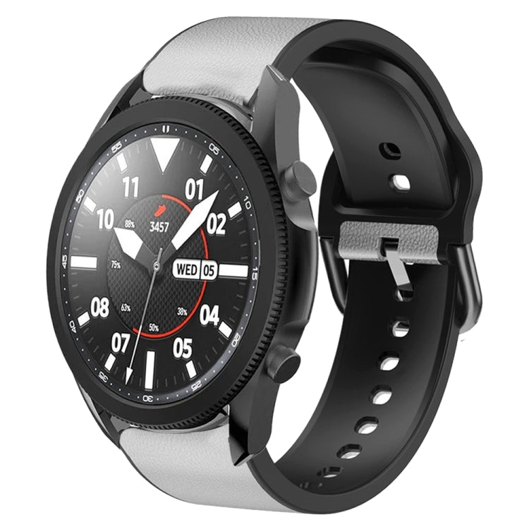 For Samsung Galaxy Watch 5 Pro 45mm Silicone Adhesive Leather Watch Band(Light Grey) by bashfashion