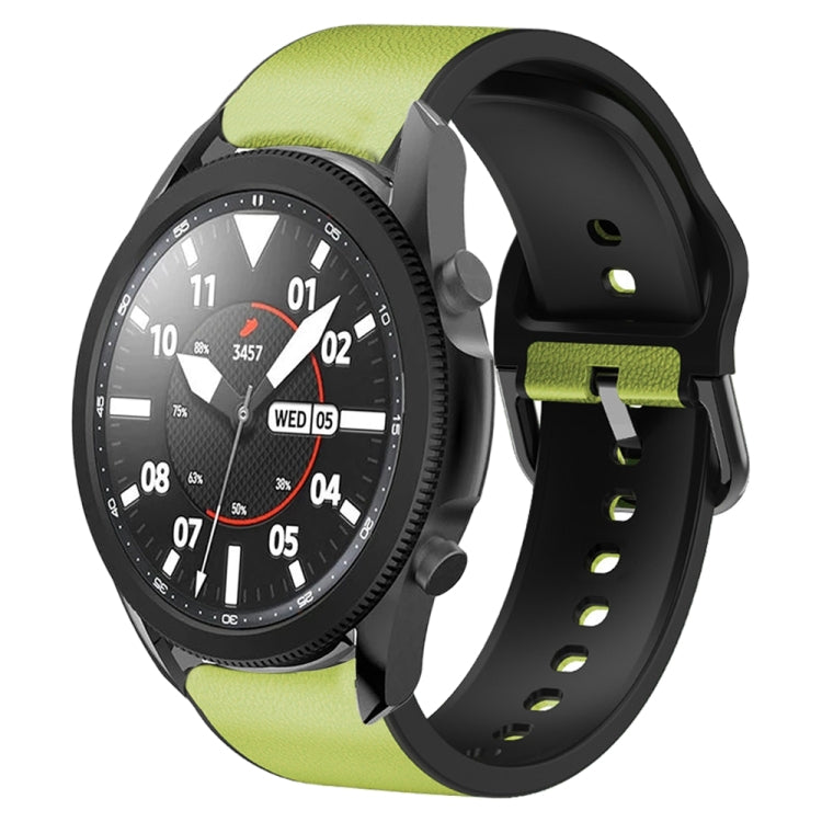 For Samsung Galaxy Watch 5 Pro 45mm Silicone Adhesive Leather Watch Band(Lime Color) by bashfashion