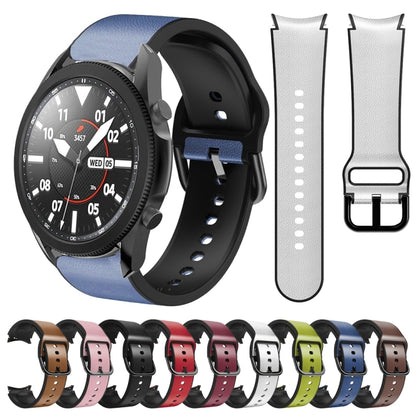 For Samsung Galaxy Watch 5 Pro 45mm Silicone Adhesive Leather Watch Band(Black) by bashfashion