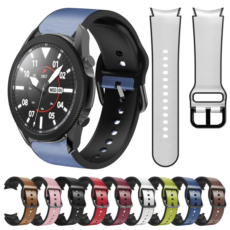 For Samsung Galaxy Watch 5 Pro 45mm Silicone Adhesive Leather Watch Band(Dark Brown) by bashfashion