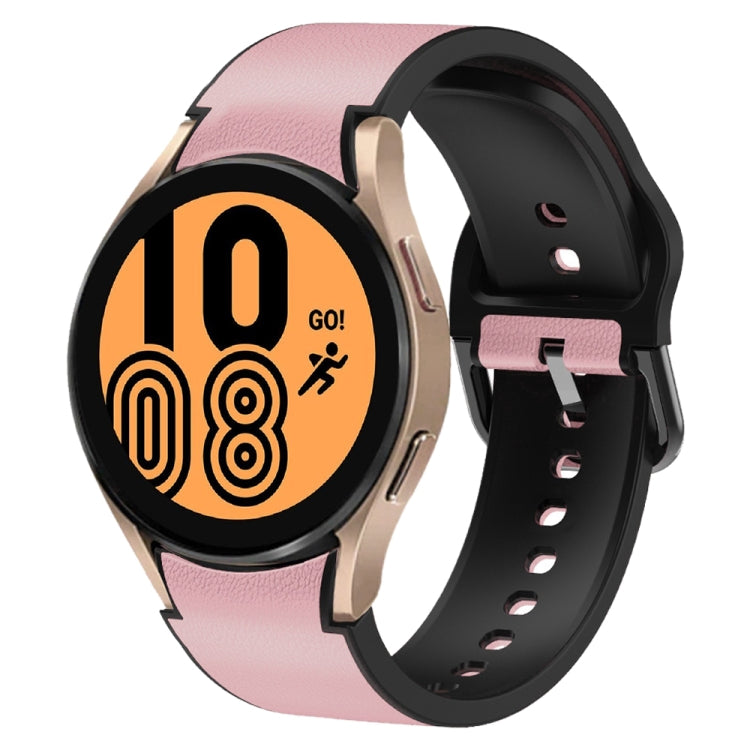For Samsung Galaxy Watch 4 40mm Silicone Adhesive Leather Watch Band(Pink) by bashfashion
