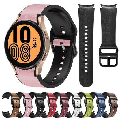 For Samsung Galaxy Watch 4 40mm Silicone Adhesive Leather Watch Band(Pink) by bashfashion