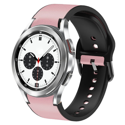 For Samsung Galaxy Watch 4 Classic 42mm Silicone Adhesive Leather Watch Band(Pink) by bashfashion