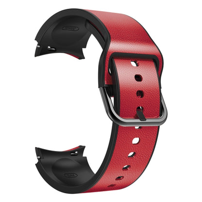 For Samsung Galaxy Watch Active 2 Silicone Adhesive Leather Watch Band(Red) by bashfashion