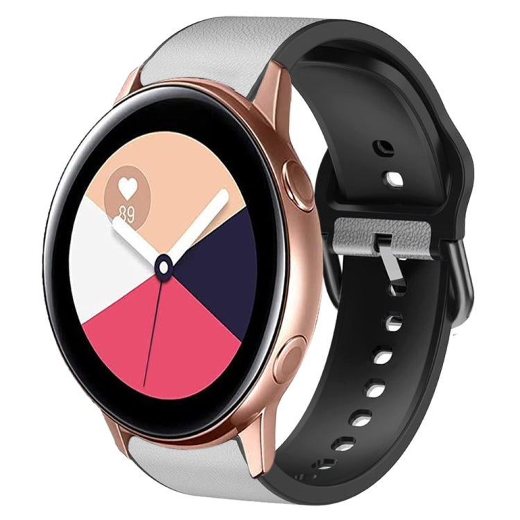 For Samsung Galaxy Watch Active 2 Silicone Adhesive Leather Watch Band(Light Grey) by bashfashion