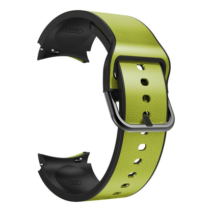 For Samsung Galaxy Watch Active 2 Silicone Adhesive Leather Watch Band(Lime Color) by bashfashion