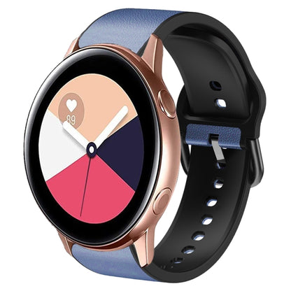 For Samsung Galaxy Watch Active 2 Silicone Adhesive Leather Watch Band(Blue) by bashfashion
