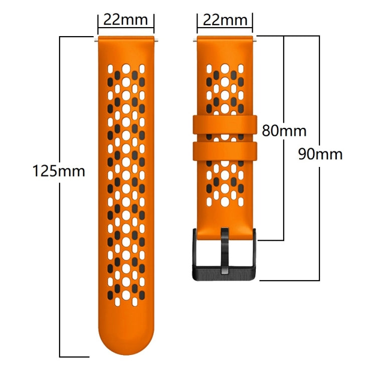 For Samsung Galaxy Watch 46mm 22mm Two-Color Breathable Silicone Watch Band(Orange+Black) by bashfashion