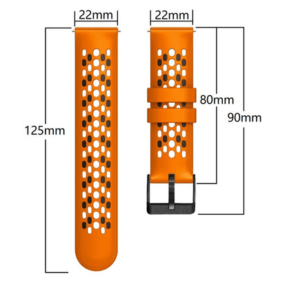 For Samsung Galaxy Watch 46mm 22mm Two-Color Breathable Silicone Watch Band(Orange+Black) by bashfashion