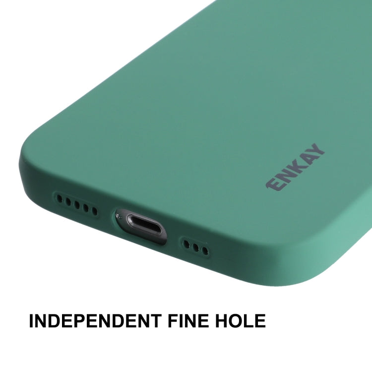 For iPhone 14 Plus ENKAY Liquid Silicone Shockproof Phone Case (Dark Green) by ENKAY