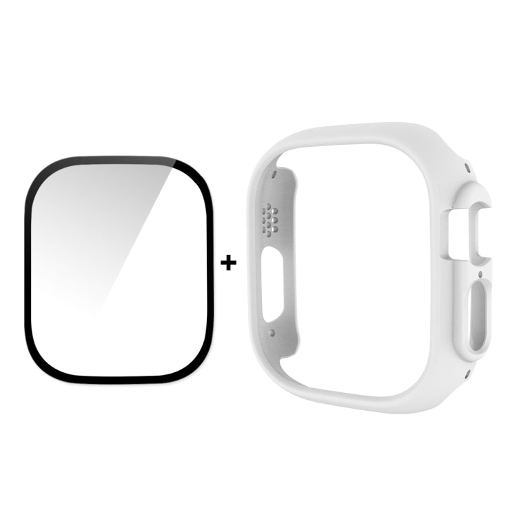 For Apple Watch Ultra 3 / 2 / 1 49mm ENKAY 2 in 1 PC Case + Full Coverage 9H Tempered Glass Film(White) by ENKAY