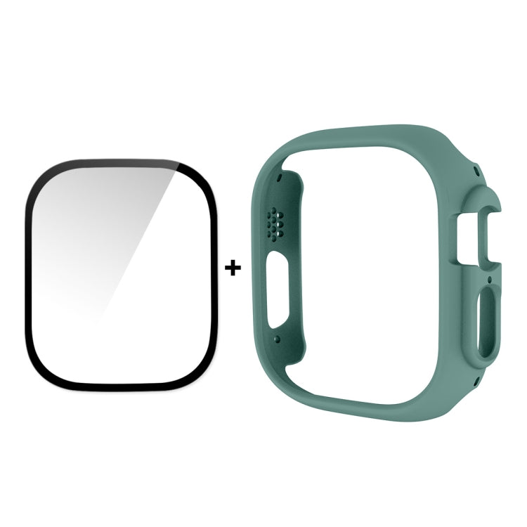 For Apple Watch Ultra 3 / 2 / 1 49mm ENKAY 2 in 1 PC Case + Full Coverage 9H Tempered Glass Film(Deep Green) by ENKAY