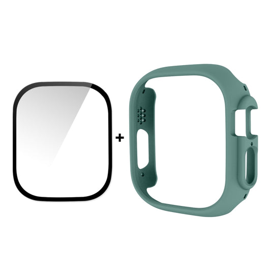 For Apple Watch Ultra 3 / 2 / 1 49mm ENKAY 2 in 1 PC Case + Full Coverage 9H Tempered Glass Film(Deep Green) by ENKAY