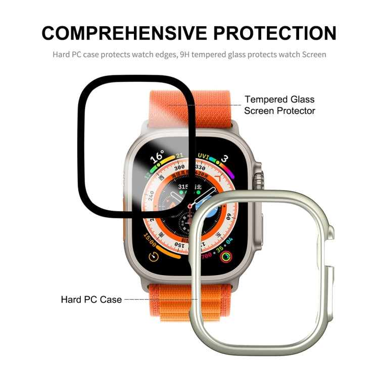 For Apple Watch Ultra 3 / 2 / 1 49mm ENKAY 2 in 1 PC Case + Full Coverage 9H Tempered Glass Film(Silver) by ENKAY