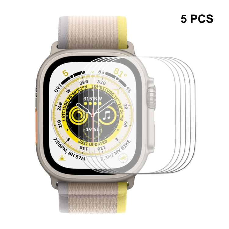 For Apple Watch Ultra 1 / 2 / 3 49mm 5pcs ENKAY 0.2mm 9H Tempered Glass Watch Film by ENKAY