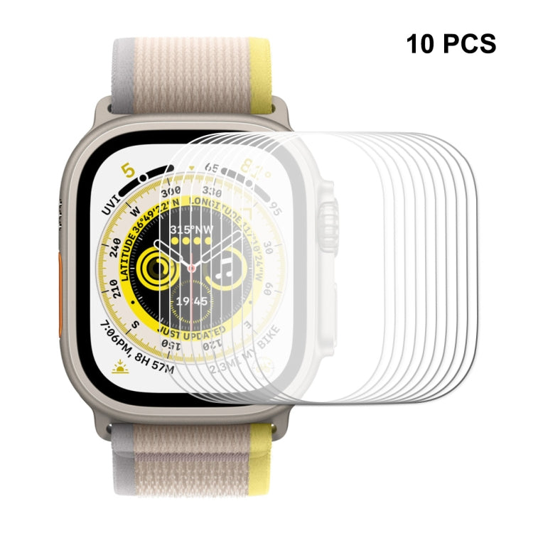 For Apple Watch Ultra 1 / 2 / 3 49mm 10pcs ENKAY 0.2mm 9H Tempered Glass Watch Film by ENKAY