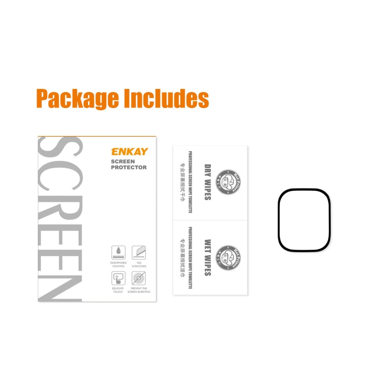 For Apple Watch Ultra 1 / 2 / 3 49mm ENKAY 9H Full Cover Tempered Glass Watch Film by ENKAY