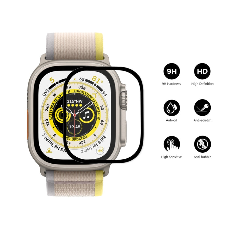 For Apple Watch Ultra 1 / 2 / 3 49mm ENKAY 9H Full Cover Tempered Glass Watch Film by ENKAY