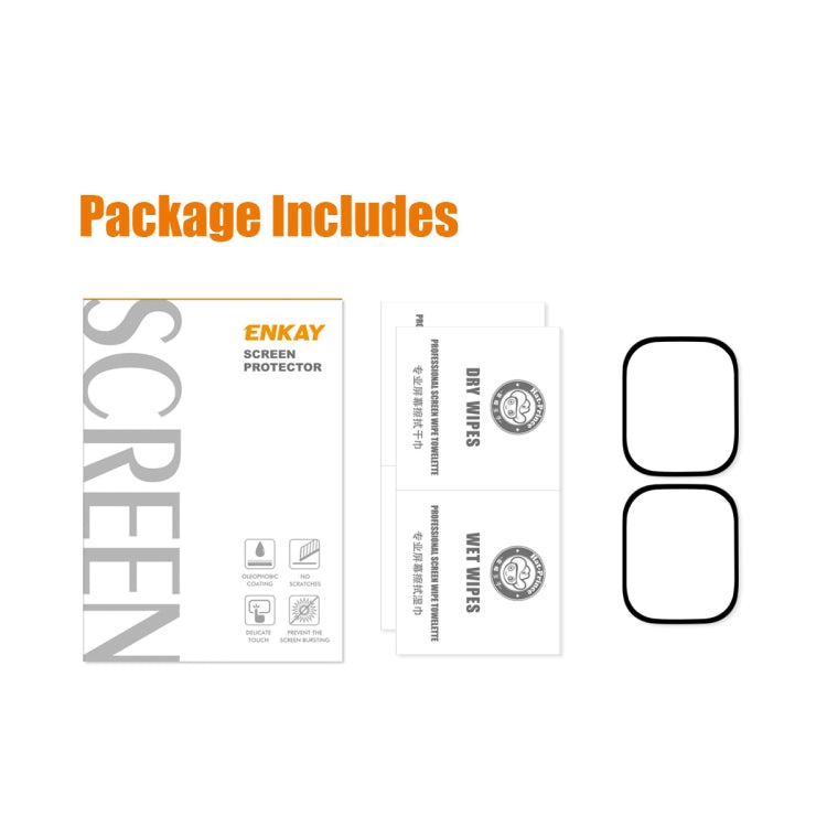 For Apple Watch Ultra 1 / 2 / 3 49mm 2pcs ENKAY 9H Full Cover Tempered Glass Watch Film by ENKAY