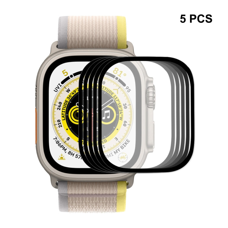 For Apple Watch Ultra 1 / 2 / 3 49mm 5pcs ENKAY 9H Full Cover Tempered Glass Watch Film by ENKAY