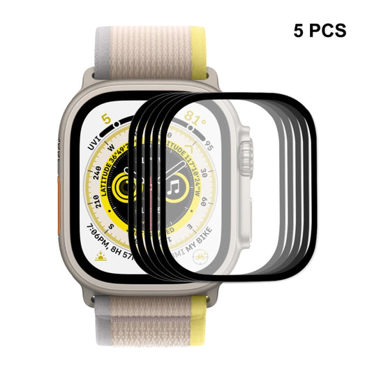 For Apple Watch Ultra 1 / 2 / 3 49mm 5pcs ENKAY 9H Full Cover Tempered Glass Watch Film by ENKAY