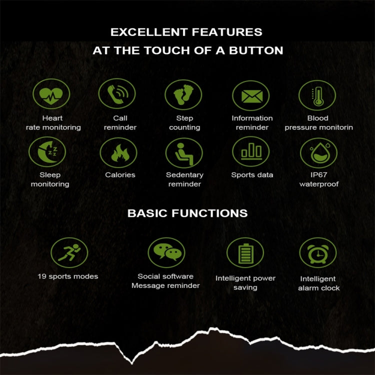 NX3 1.83 inch Color Screen Smart Watch,Support Heart Rate Monitoring/Blood Pressure Monitoring(Green) by bashfashion