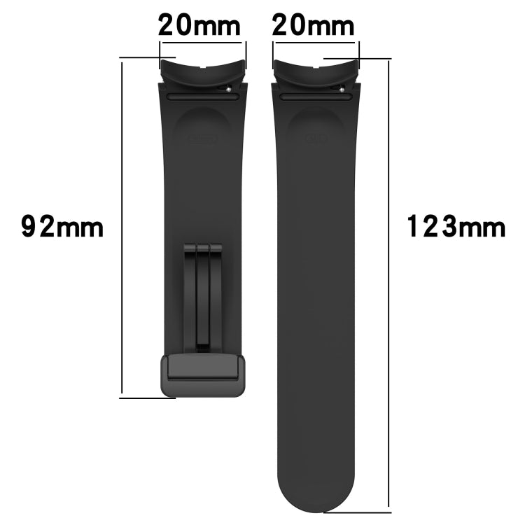 For Samsung Galaxy Watch 4 Classic 42mm Folding Magnetic Clasp Silicone Watch Band(Black+Lime Green) by bashfashion