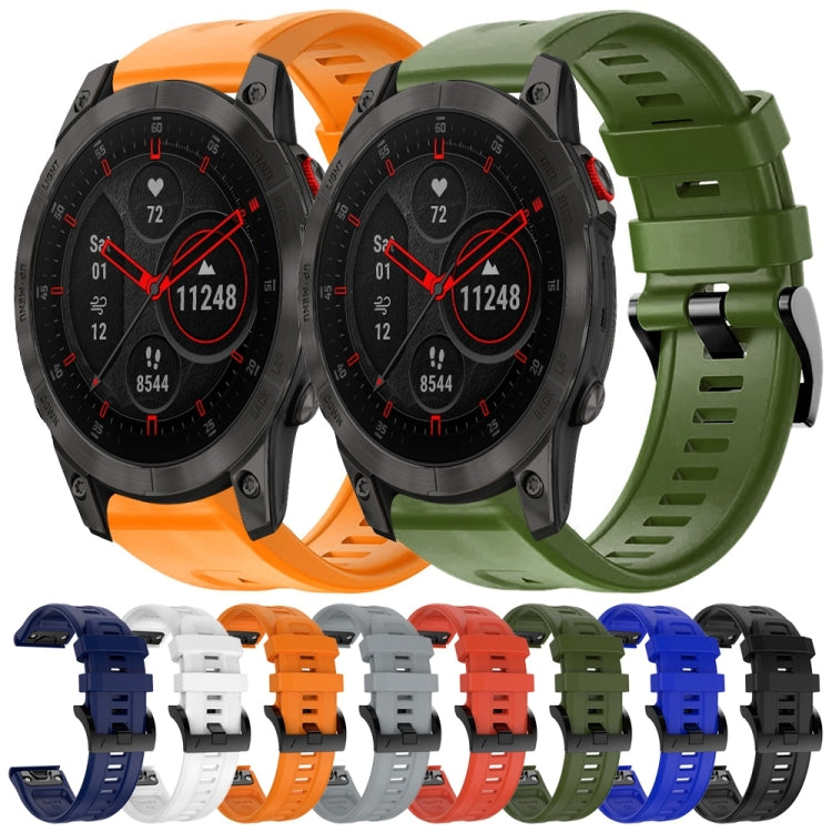 For Garmin EPIX Gen 2 Metal Buckle Solid Color Silicone Watch Band(White) by bashfashion