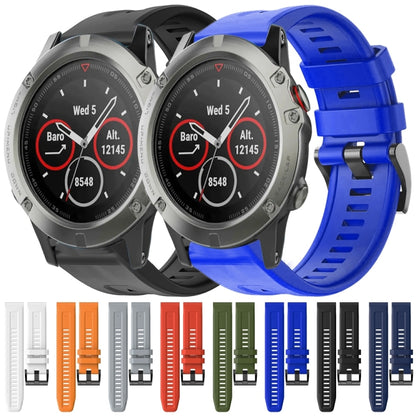 For Garmin Quatix 5 Metal Buckle Solid Color Silicone Watch Band(White) by bashfashion