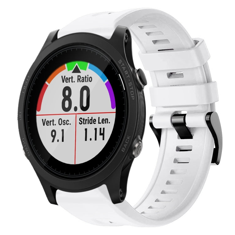 For Garmin Forerunner 935 Metal Buckle Solid Color Silicone Watch Band(White) by bashfashion
