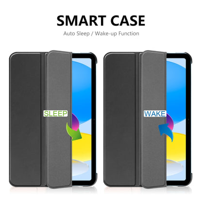 For iPad 2025 / 2022 ENKAY Tri-fold Custer Texture Leather Stand Smart Case(Dark Blue) by ENKAY