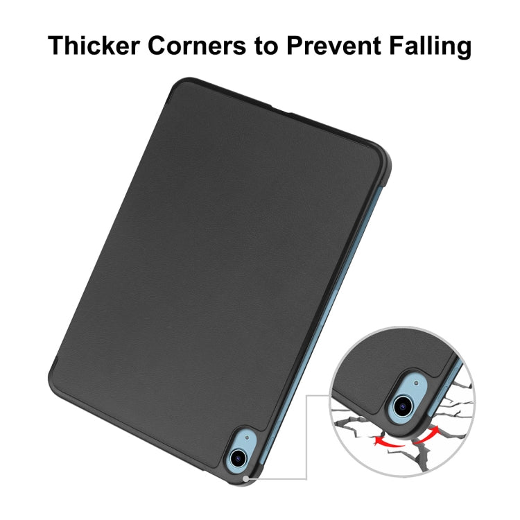 For iPad 2025 / 2022 ENKAY Tri-fold Custer Texture Leather Stand Smart Case(Black) by ENKAY