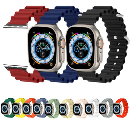 Ocean Silicone Metal Head Watch Band For Apple Watch Ultra 49mm&Watch Ultra 2 49mm / Series 9&8&7 45mm / SE 3&SE 2&6&SE&5&4 44mm / 3&2&1 42mm(Black) by bashfashion