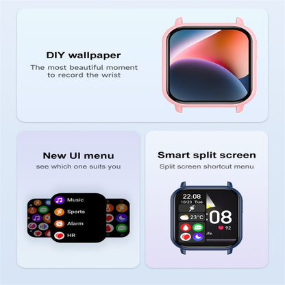 ZW32 1.85 inch Color Screen Smart Watch,Support Heart Rate Monitoring/Blood Pressure Monitoring(Pink) by bashfashion