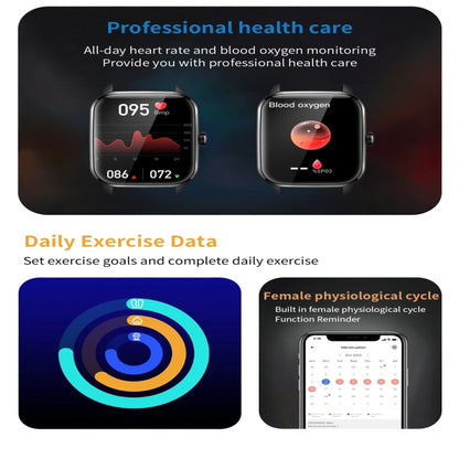 KT65 1.9 inch Color Screen Smart Watch,Support Heart Rate Monitoring/Blood Pressure Monitoring(Gold) by bashfashion