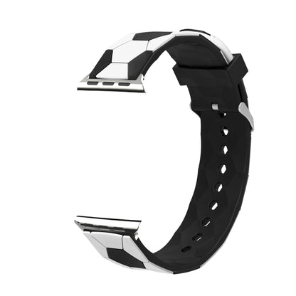 Football Style Metal Connector Silicone Watch Band For Apple Watch Ultra 49mm&Watch Ultra 2 49mm / Series 9&8&7 45mm / SE 3&SE 2&6&SE&5&4 44mm / 3&2&1 42mm(White+Black) by bashfashion