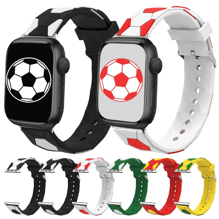 Football Style Metal Connector Silicone Watch Band For Apple Watch Ultra 49mm&Watch Ultra 2 49mm / Series 9&8&7 45mm / SE 3&SE 2&6&SE&5&4 44mm / 3&2&1 42mm(White+Black) by bashfashion