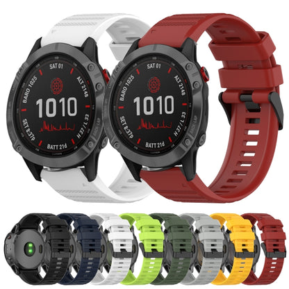 For Garmin Fenix 6X Sapphire 26mm Horizontal Texture Silicone Watch Band with Removal Tool(Black) by bashfashion