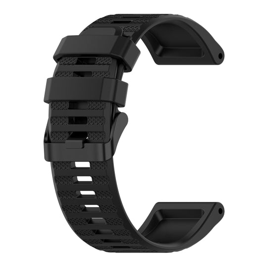For Garmin Fenix 6 Pro GPS 22mm Horizontal Texture Silicone Watch Band with Removal Tool(Black) by bashfashion