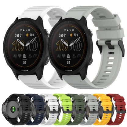 For Garmin Forerunner 955 22mm Horizontal Texture Silicone Watch Band with Removal Tool(Black) by bashfashion