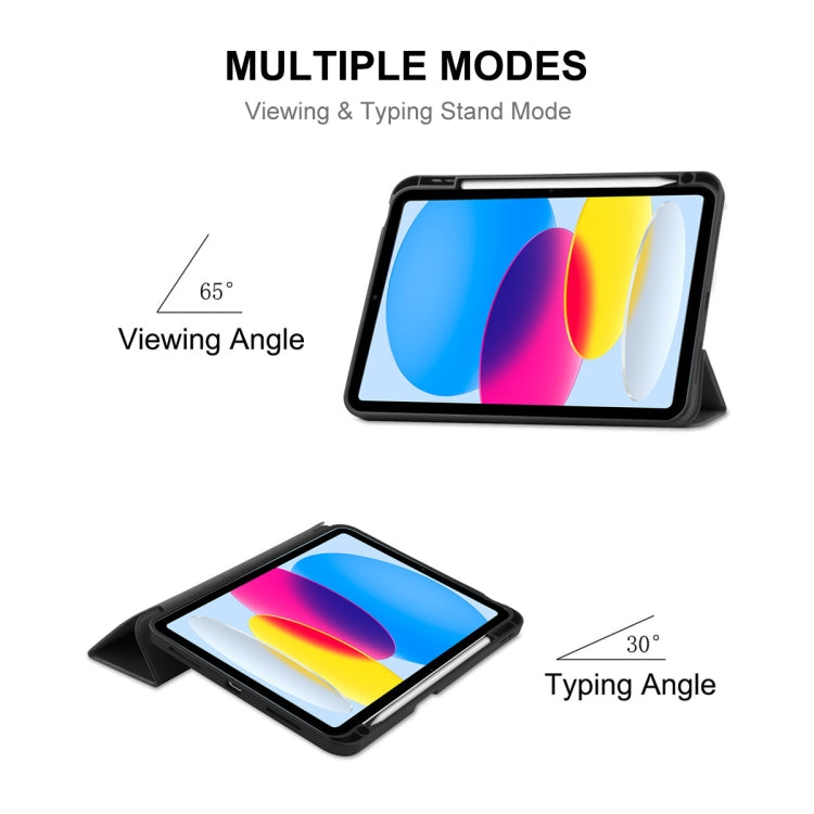 For iPad 2025 / 2022 ENKAY TPU Back Cover Smart Leather Stand Tablet Case with Pen Slot(Dark Blue) by ENKAY