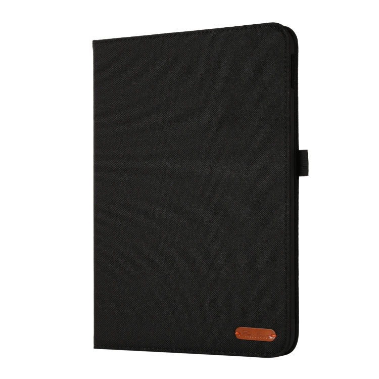 For iPad 10th 10.9 2022 Fabric Leather Tablet Case with Name Card Clip(Black) by bashfashion
