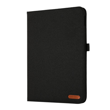 For iPad 10th 10.9 2022 Fabric Leather Tablet Case with Name Card Clip(Black) by bashfashion