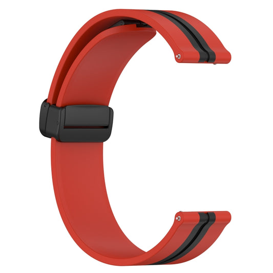 For Samsung Galaxy Watch Active 2 40mm 20mm Folding Magnetic Clasp Silicone Watch Band(Red+Black) by bashfashion