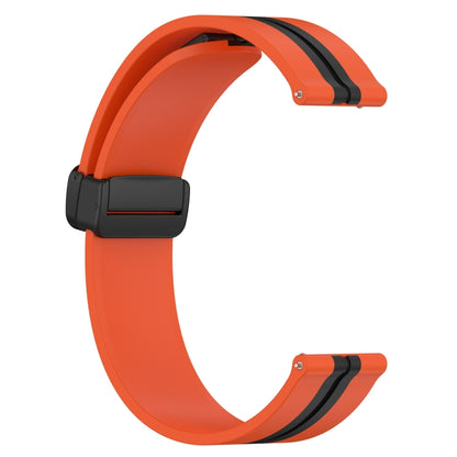 For Samsung Galaxy Watch Active 2 44mm 20mm Folding Magnetic Clasp Silicone Watch Band(Orange+Black) by bashfashion