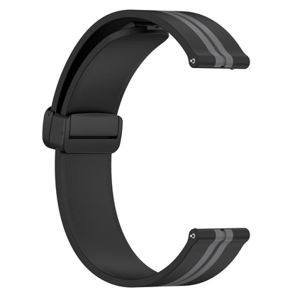 For Samsung Galaxy Watch Active 2 44mm 20mm Folding Magnetic Clasp Silicone Watch Band(Black+Grey) by bashfashion