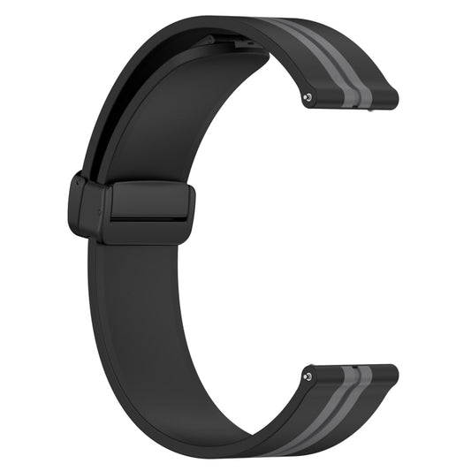 For Samsung Galaxy Watch Active 2 44mm 20mm Folding Magnetic Clasp Silicone Watch Band(Black+Grey) by bashfashion