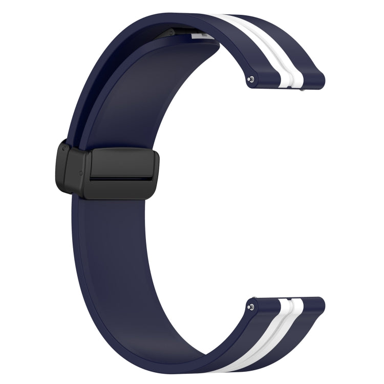For Samsung Galaxy Watch Active 2 44mm 20mm Folding Magnetic Clasp Silicone Watch Band(Midnight Blue + White) by bashfashion
